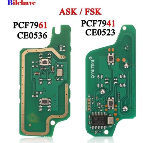 Bilchave 2Button ASK/FSK Remote Car Key Circuit Board For Peugeot 207 208 307 308 408 For Citroen C2 C3 C4 C5 PCF7941/61 Chip