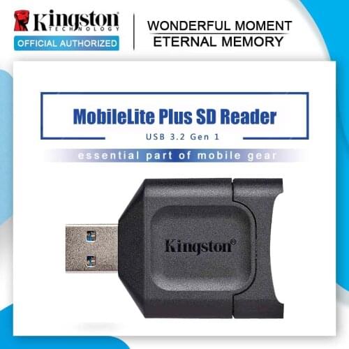 Kingston USB 3.2 Gen 1 SD Card Reader MobileLite Plus SD Reader SDHC/SDXC UHS-II Memory Card USB Adapter for Computer