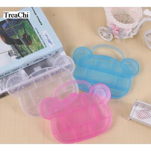 Cartoon Bear Animal Portable Storage Box Jewelry Parts Plastic Storage Box Earring Organizer Joyeros Organizador De Joyas