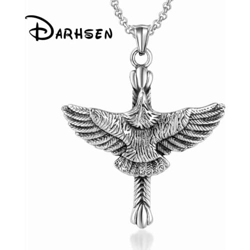 FATE LOVE New of 2020 Hot Sale Male Men Animal Bird Eagle Pendants Necklaces Stainless Steel 5060/70 cm Chain Fashion jewelry