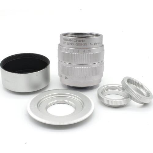 GloryStar 35mm F1.7 CCTV TV Movie lens + Mount +hood for Sony NEX