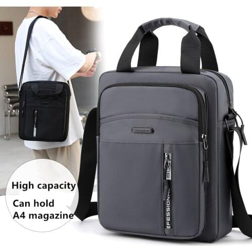 Shoulder Bag For Men 2021 Casual Large Capacity Nylon Waterproof Crossbody Bag Black Multi-pocket Business Travel Handbags Sac