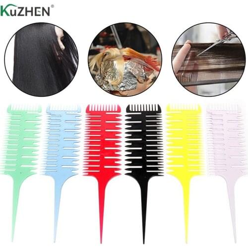 3-Way Sectioning Highlight Comb Hair Dyeing Combs Professional Weave Weaving Comb Hair Dye Styling Tool For Salon Use