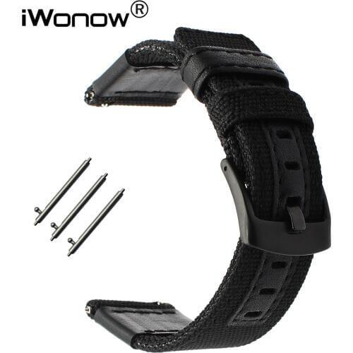 Canvas Nylon + Genuine Leather Watchband 20mm 22mm 24mm for Panerai PAM Watch Band Quick Release Strap Wrist Belt Bracelet Brown