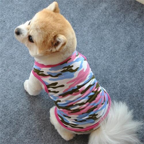 Pink Camouflage Dog Shirt Summer Dog Vest Cotton Pet Clothes Teddy Dogs Pets Clothing Puppy Cat Tshirt Pet Costume Jersey Perro