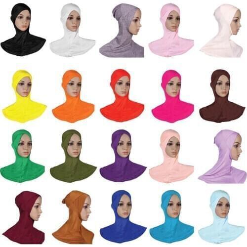 Ramadan Muslim Women Head Scarf Underscarf Bone Bonnet Turban Tube Islamic Headwear Ninja Cap Inner Hat Hijab Amira Full Cover