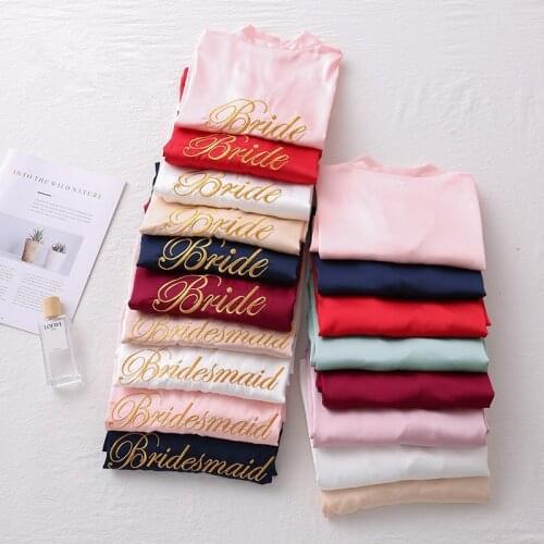 Womens pajamas rayon embroidery bride bridesmaid kimono bathrobe dress sexy plus size sleep pajamas pajamas wedding gown