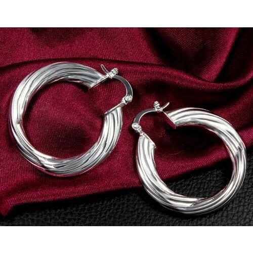 Personality Super Big Circles Hoop Earrings For Women Fashion 925 Silver colorcolorJewelry Bijoux Trendy Statement Earrings #5