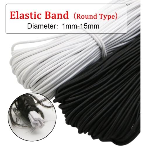 1/2/3/4/5/6MM White/black Strong Elastic Rope rubber band sewing Garment craft supplies elastic band for DIY sewing accessories