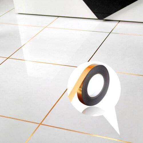 1PC Waterproof Gold Silver DIY PVC Strip Decor Gap Sealing Foil Tape Wall Sticker Floor Seam Sticker United States Seam Stickers