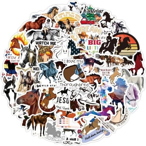 10/30/50pcs Equestrian Graffiti Stickers Decal Waterproof Laptop Skateboard Guitar Phone Bike Wall Car DIY Sticker Toy For Kids