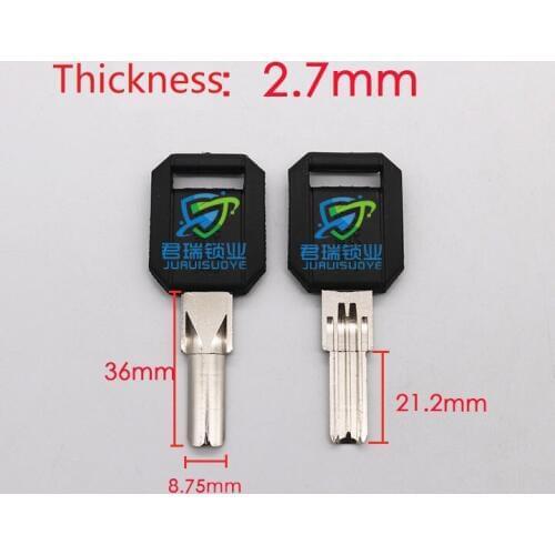 10pcs x Semicircular double row Two Slot key embryo Replacement Length 36mm JF028