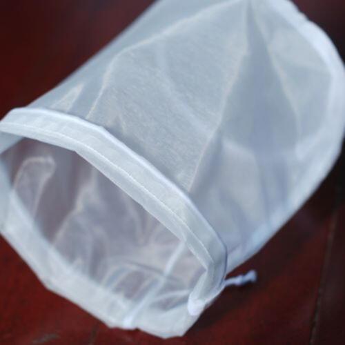 2 Pcs Nylon Straining Bag 20x30cm Fine Mesh Homebrew Filter Bags White Practical