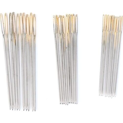 30Pcs/lot Golden Embroidery Fabric Cross Stitch Cloth Needles Size 22# 24# 26# Sewing Accessories