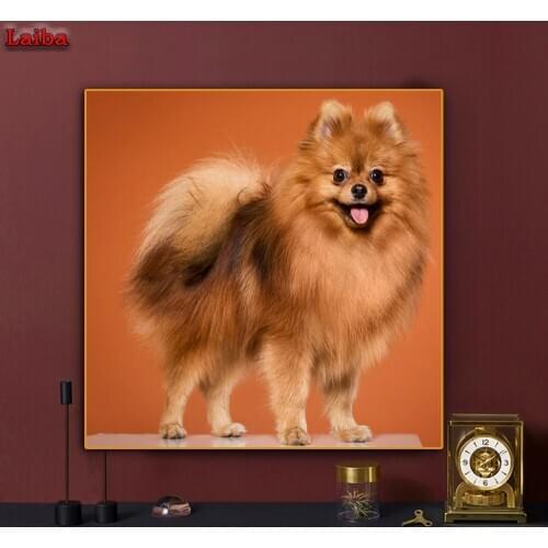 5D Diamond Embroidery Spitz dog Full Square animal Diamond Painting Cross Stitch DIY Rhinestones Mosaic Diamond Decor puzzle