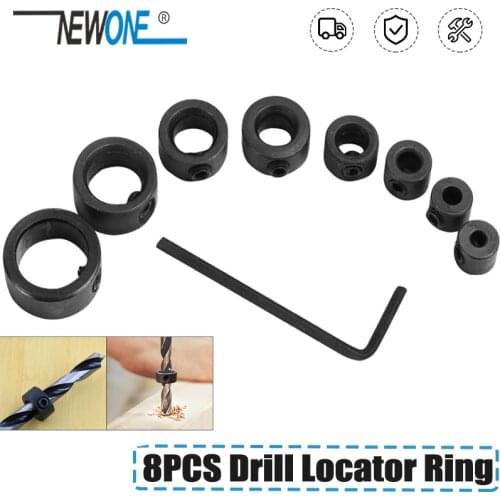 8 pcs/set Metric Drill Bit Shaft Depth Stop Collars Woodworking Drill Limited Ring Collar 3mm-16mm