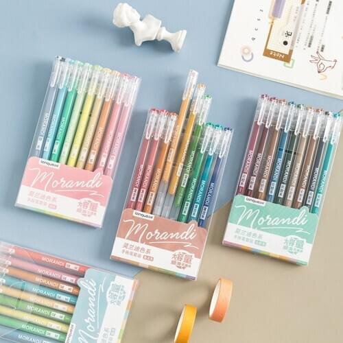 9PCS/SET Kawaii Cute Pen Watercolor Ink Pen Art Marker Neutral Gel Pen Markers Student School Office Supplies Stationery sl2598