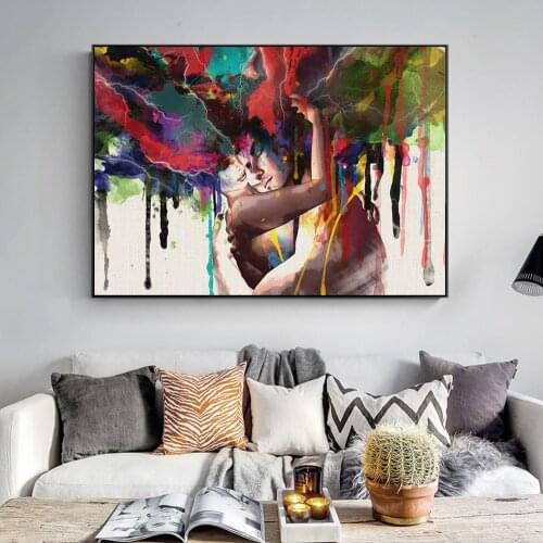 Abstract Canvas Art Wall Paintings Couple Of Lover Modern Wall Posters And Prints Portrait Canvas Prints For Living Room Cuadros