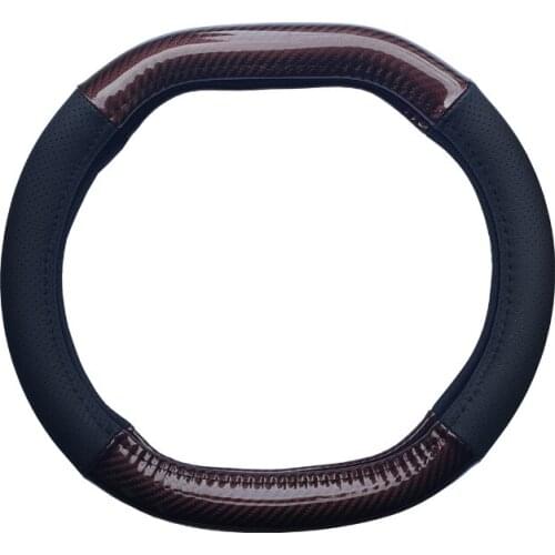 Carbon Fibre + PU Leather Auto Accessories interior Coche For Peugeot 208 2020years e208 2020year Car Steering Wheel Cover