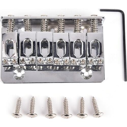 IRIN Silver 6 Saddle Hardtail Bridge Top Load 65mm Electric Guitar Bridge with 6 Pcs Screws Heavy Guitar Accessories