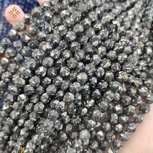 Natural Stone Wholesale Star Cut Polygon Black Kiwi Irregular Diamonds Faceted Beads For Making Necklace Bracelet Accessories