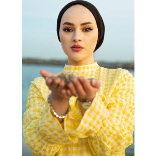 Plaid Ruffle Long Dress Turkey Muslim Fashion Hijab Islam Clothing Dubai Istanbul Istanbulstyles 2021