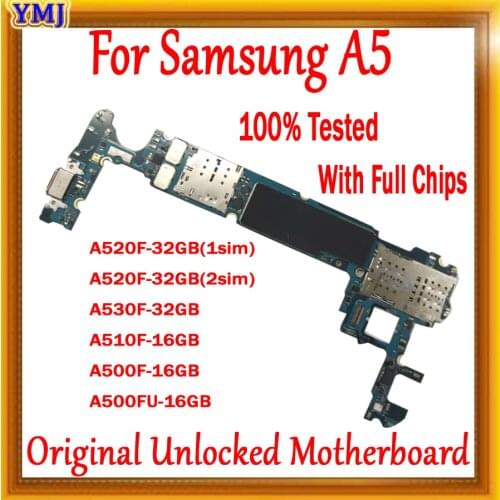 EU Version for Samsung Galaxy A5 A520F A530F A510F A500F A500FU Motherboard 100% Original unlocked with full chips logic board