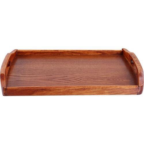 European style Solid Wooden Pallet Tray Rectangular For Home/Hotel Serving Plate With Handle Free Shipping