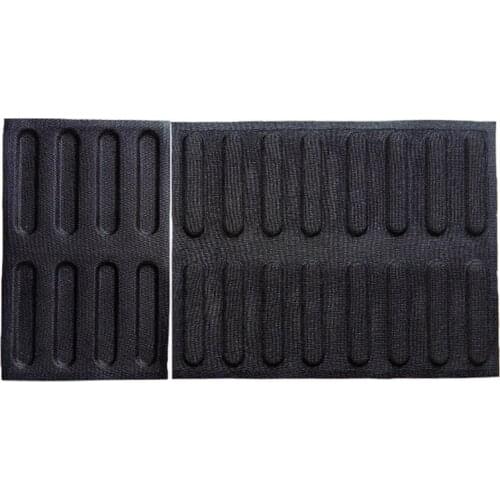 Hot Dog Bun Baking Mold Baguette Form Eclair Bread Mould Non Stick Long Loaf Tray Black Perforated Silicone Glass Fiber Bakeware