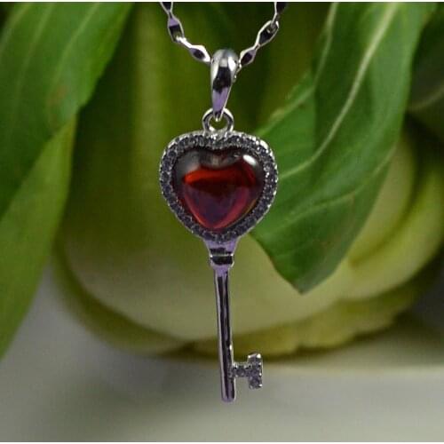 Guarantee Plain 925 Sterling Silver, CZ, Cubic , KEY Pendant , 2g, PE36281