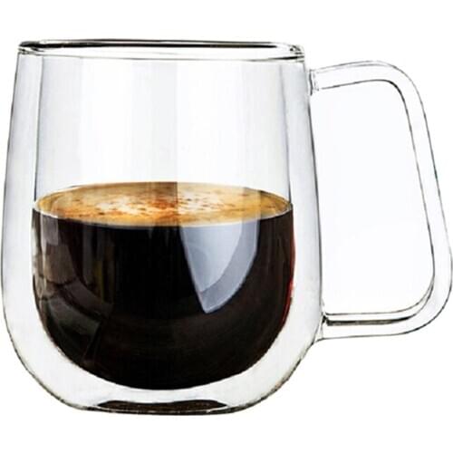 Coffee Cups Set Tea Mugs Handmade Creative Beer Drink a Mug of Office Mug Transparent Drinkware Double Glass Cups
