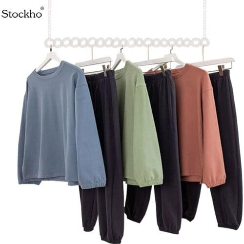 Womens Autumn and Winter Warm Home Service Sets Fashion Womens Underwear Fleece Long-Sleeved Trousers Suit Mothers Pajamas