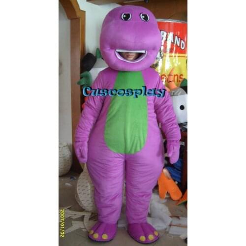 Dragon Mascot costumes on Adult Size Barney dinosaur cartoon character mascot costume halloween carvinal party welcome openning
