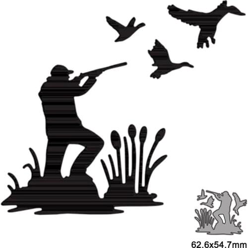 Hunter Playing Bird Metal Cutting Dies for DIY Scrapbooking Photo Album Paper Cards Making Decorative Embossing Stencil Craft