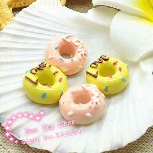 Cute resin donut love Cabochon Flat back for decoration 50pcs/lot 13mm