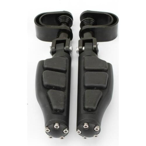 Motorcycle 1 1/4" Highway Footpegs Engine Crash Bar Mount Clamp Footrests Motorbike Black Rear Foot Pedal For Harley Sportster