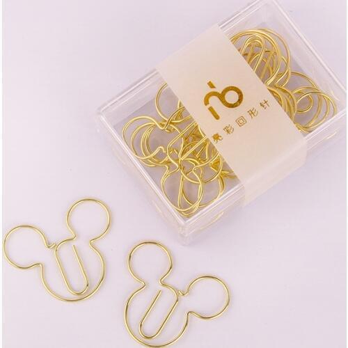 Cartoon paper Clip Shape Clip Pin Lovely Pin metal Bookmark Accesorios De Oficina Paper Clips Gold
