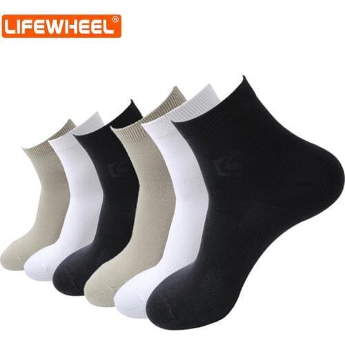 LifeWheel men Socks Business Bamboo Fiber Soft Breathable Moisture Control Crew Casual Cotton Socks 6 Pairs/Lot