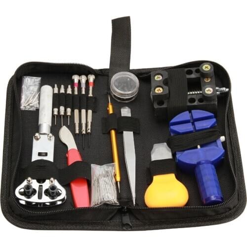 144 Pcs Watchmaker Watch Repair Tool Kit Back Case Opener Remover Watch Strap Spring pins Bar Link Anti-magnetic Screwdrivers