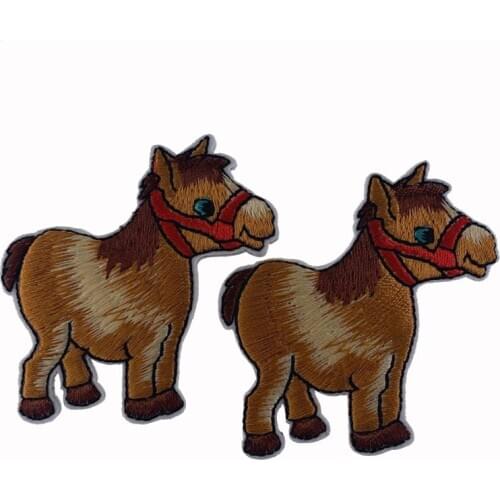5Pcs Horse Pattern Iron on Patch Embroidery Patches For Clothing Sewing Sticker DIY Badges Decorative Accessories