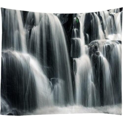 Natural Landscape Forest Falls Woods Waterfall Tapestry Wall Hanging Bed Spread Beach Towel Table Cloth Yoga Mat Large Size