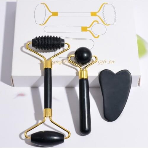 Massager for Face Roller Gua Sha Double Heads Jade Stone Thin Face Lift Anti Wrinkle Beauty Skin Care Tools Facial Jade Roller