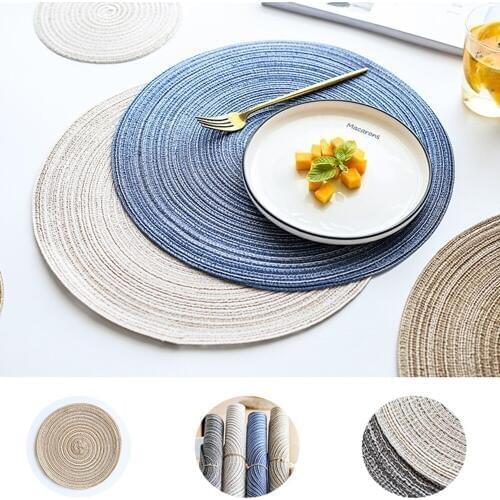 NICEYARD 18cm Linen Non Slip Table Mat Round Placemats Table Ramie Insulation Pad Tableware Kitchen Accessories Home Decoration