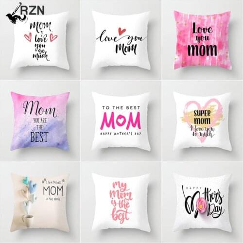 2021 New Mothers Day to send mother text love pillowcase polyester home sofa cushion cover office seat pillow covers cushion