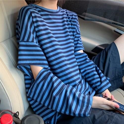 2021 new autumn 500 Japanese and Korean striped long-sleeved t-shirt female design sense niche tops ins tide T-shirt