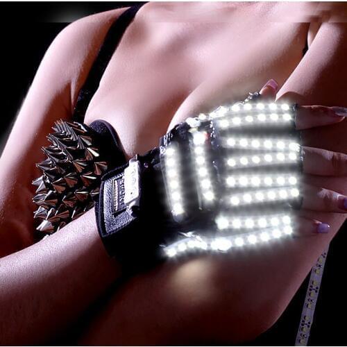 New super highlight light Mittens gloves LED luminescence Explosive flash Decorative gloves Luminous gloves Halloween gifts