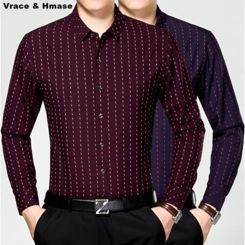 Soft comfortable mercerized cotton wash&wear long sleeve shirt Bussiness casual vertical striped quality men shirt M-3XL T03-915