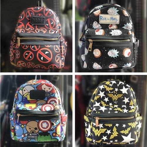 Disney Marvel Avengers Surrounding Iron Man Anime Cartoon Cute Boy Student Backpack Backpack Purse