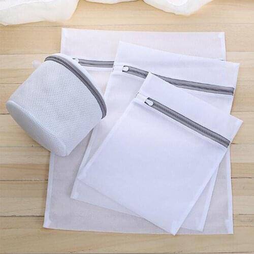 Zipped Mesh Laundry Bag Clothes Underwear Bra Socks Lingerie Wash Bag for Washing Machine