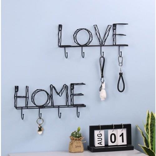 Nordic ins Wrought Iron Grid Decoration Frame Home Living Room Door Bedroom Wall Decoration Letter Hook Wall Shelf Storage Hook